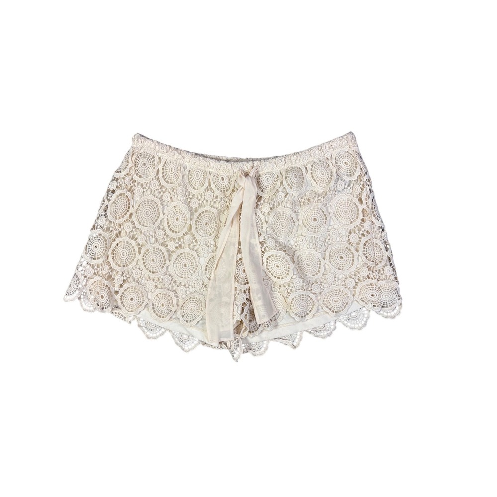 Cottagecore Crochet Lace Doily Shorts Women Size Medium Boho Stretchy Y2K